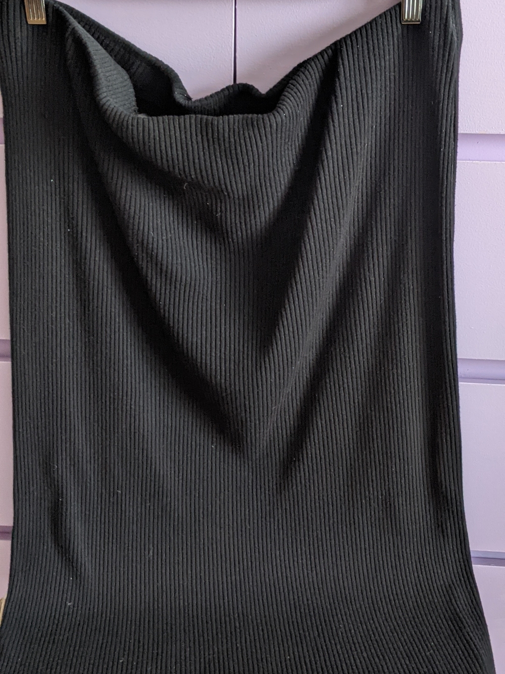 H&M Black Ribbed Midi Skirt